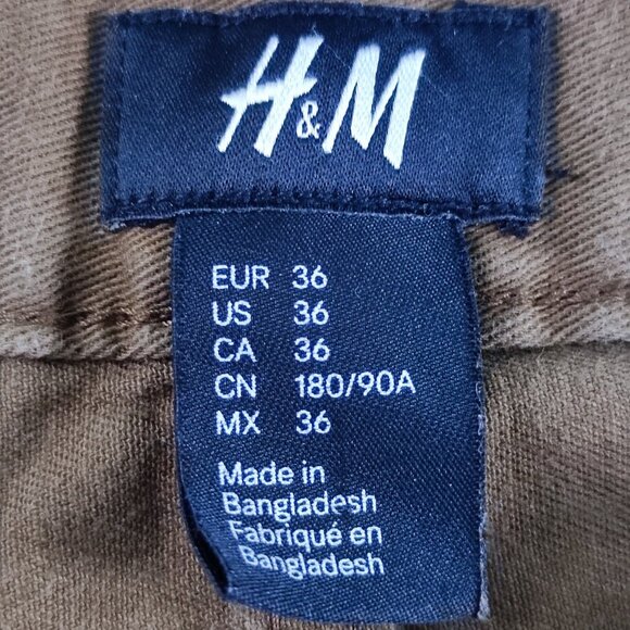 H&M jeans slim fit brown men's size 36 - Picture 5 of 13